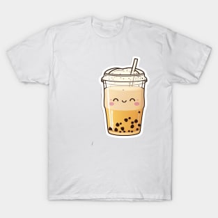 Cute Bubble Tea Cartoon Anime Boba Drawing T-Shirt